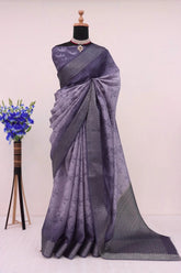 Handloom Silk Wine Pashmina Digital Print Saree With Unstiched Blouse Piece-MWPK-295-WINE